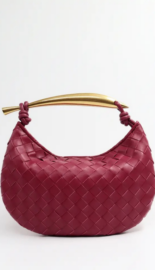 Melie Medium Burgundy Handle Bag