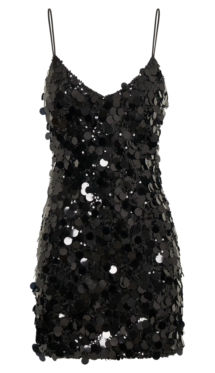 Orphy Black Sequin Mini Dress