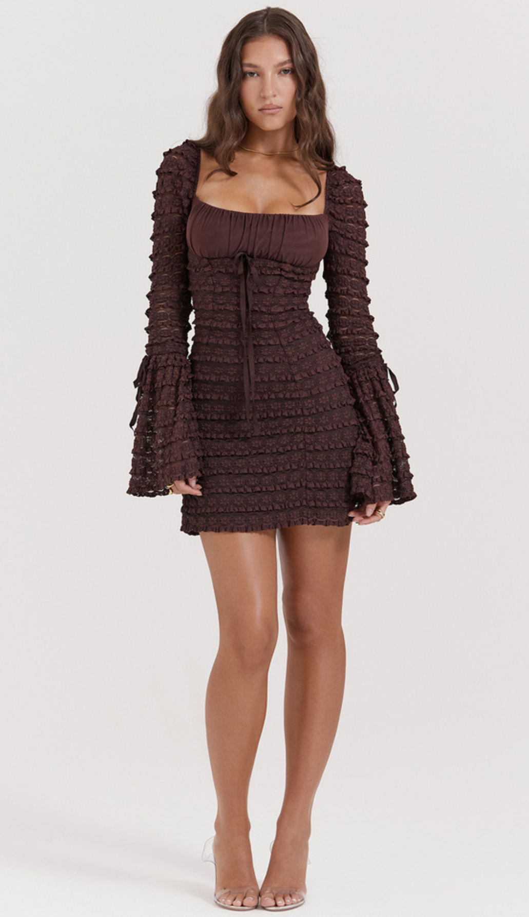 Silvi Brown Mini Dress