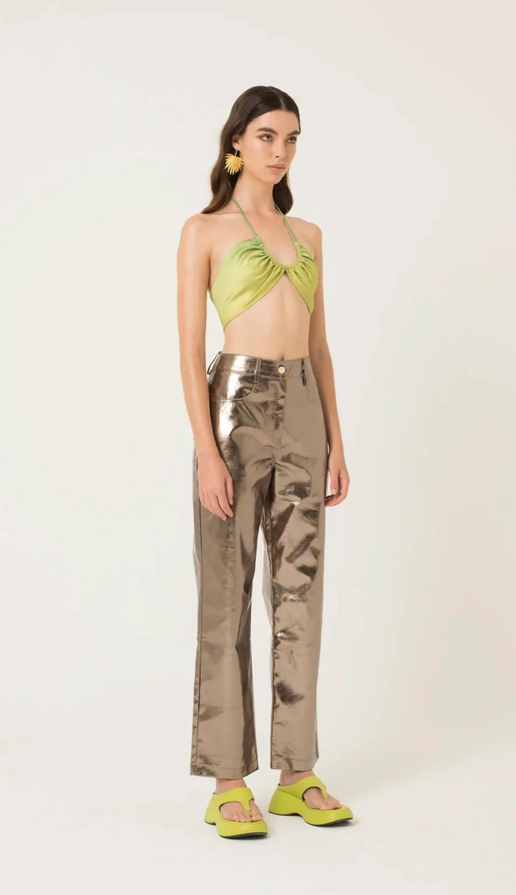 Mena Roxo Charcoal Metallic Pants