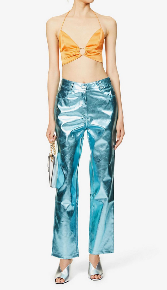 Mena Roxo Sky Blue Metallic Pants