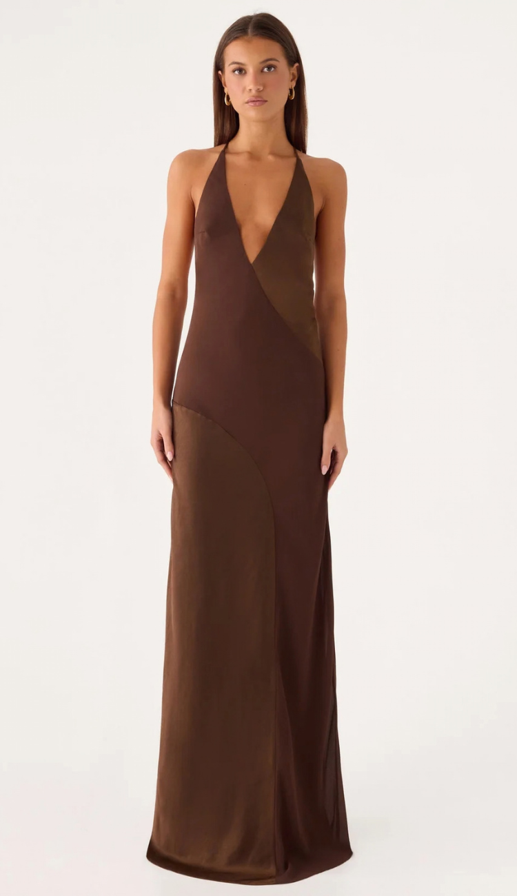 Lizbeth Brown Maxi Dress