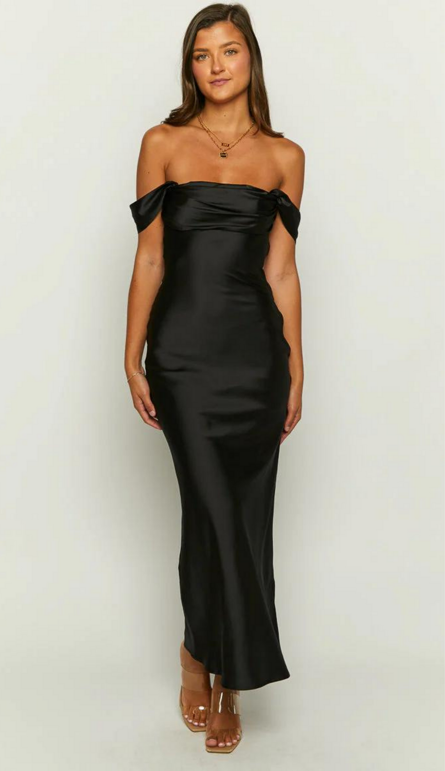 Kori Off Shoulder Black Maxi Dress