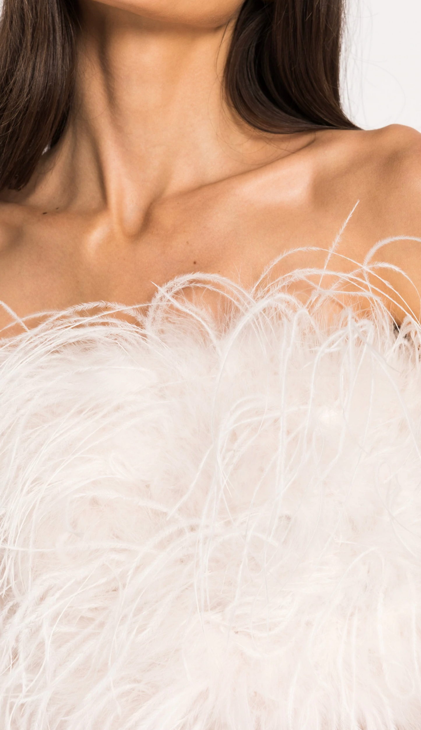 Patty Bustier de Plumes in White