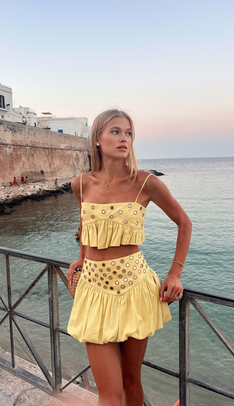 Maelis Yellow Skirt Set