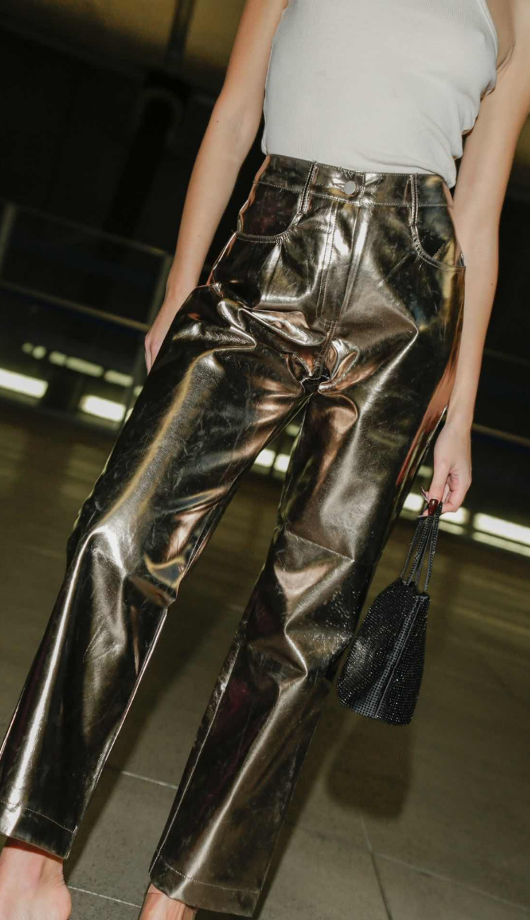 Mena Roxo Charcoal Metallic Pants