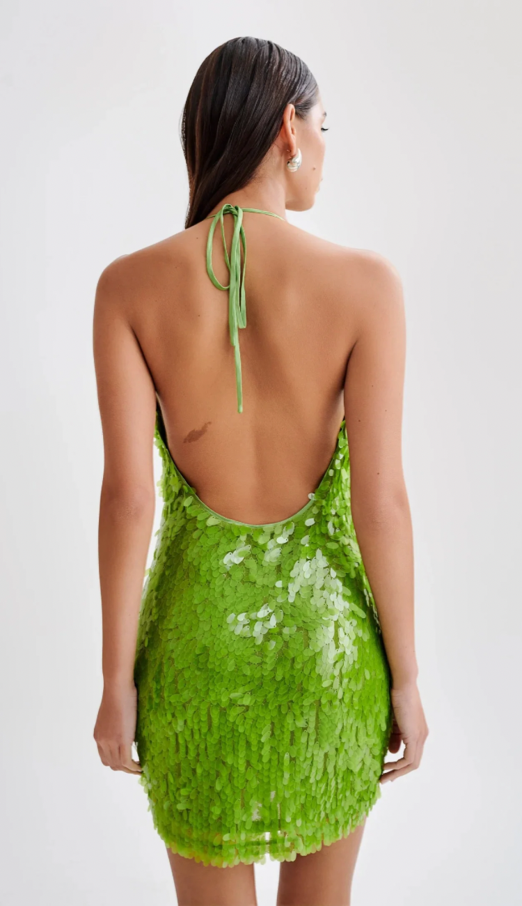 Lila Green Halter Mini Dress Velar Official Lila Green Halter Mini Dress Velar Official