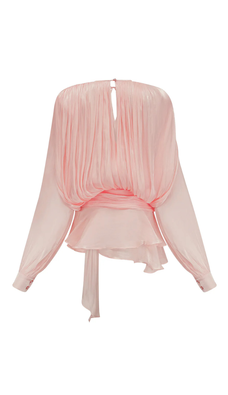 Sadie Baby Pink Plissé Mini Dress